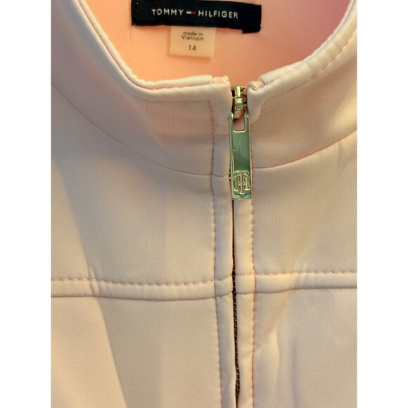 Tommy Hilfiger Sleeveless Pink Scuba Sheath Dress Size 14 Full Zip Pockets - Picture 4 of 7